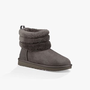 Ugg Classic Mini Fluff Quilted Klassiska Stövlar Dam Grå (792034SHD)